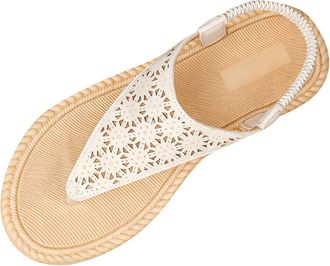 Generic Ladies Flat Sandals Lightweight Stylish Thong Sandals Open Toe Solid Color Breathable Comfortable Casual Slip On Shoes Summer Beach