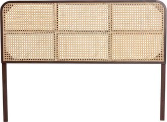 Baxton Studio Lainer Modern Bohemian Bayur Wood & Rattan Queen Size Headboard