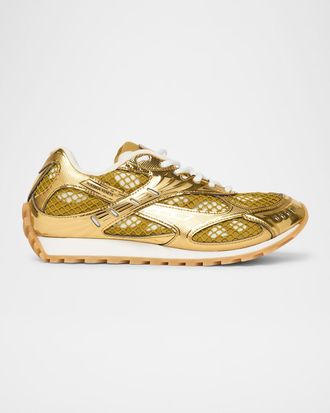 Bottega Veneta Mens Orbit Technical Fishnet Sneakers