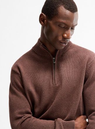 Le 31 Mens Minimalist zip-neck sweater