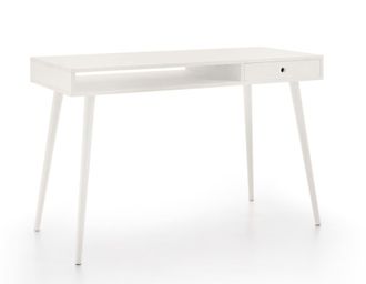 HOGAR 24 Escritorio de madera maciza natural, color blanco