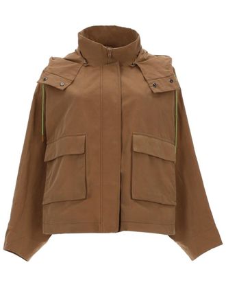 Herno Neutral Boxy Sleeve Cotton-Blend Parka