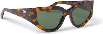 Off-white Seward Zonnebril in Havana/Groen - unisex - Zonnebrillen - Bruin - 55 MM - Accessoires