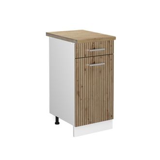 Vicco Mueble Bajo De Cocina R-line, Roble Artesanal, 40 Cm, Et Roble