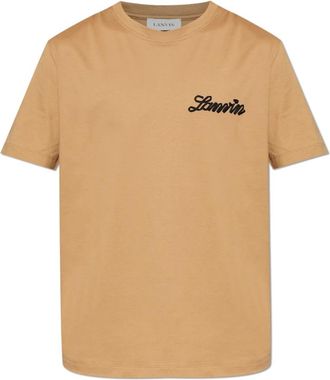 Lanvin Logo T-Shirt - Heren - T-shirts - Beige - L - Katoen - Tops