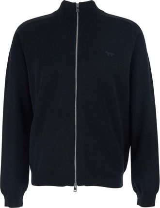 Maison Kitsun&eacute; Black Mock Collar Sweatshirt