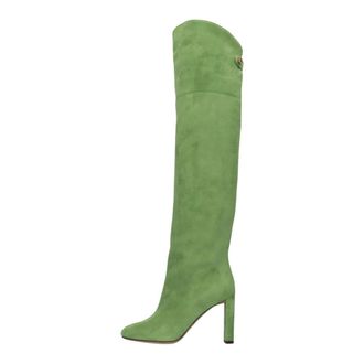 Maisons Skorpios Marylin Dijkhoge Laarzen - Dames - Over de knie laarzen - Groen - 36 EU - Leer - Schoenen