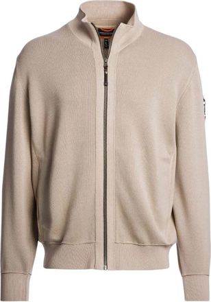 Parajumpers Mens Dominic Sand Beige Sweatshirt Zip-up Cotton - Size Large