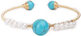 Saachi Pearl CZ Cuff Bracelet