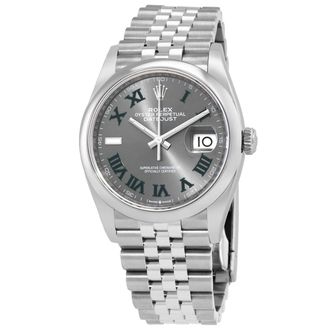 Rolex Datejust 36 Automatic Grey Dial Ladies Watch 126200GYRJ