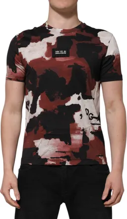 Dolce & Gabbana Multicolor Camouflage Men Crew Neck T-Shirt Cotton