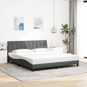 vidaXL Cama Sin Colch&oacute;n De Tela Gris Oscuro 180x200 Cm Vidaxl
