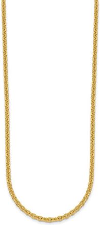 Diamond2Deal 14k Yellow Gold Polished 3.0mm Solid Round Cable Chain Necklace