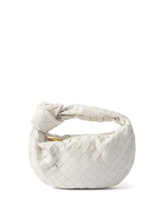 Bottega Veneta Jodie Mini Intrecciato-leather Clutch Bag - Womens - White