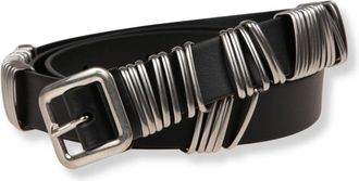 Jil Sander Leather Belt With Wrapped Metal Rings