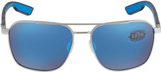 Costa WADER Blue Mirror Polarized Glass Unisex Sunglasses WDR 293 OBMGLP 58
