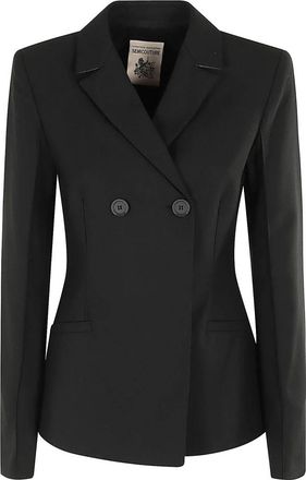 Semicouture Elegante Minerva Jurk - Dames - Blazers - Zwart - M - Wol - Jassen