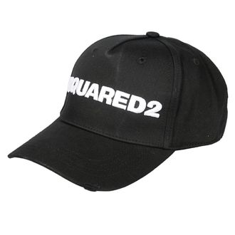 Dsquared2 Mens White Embroidered Logo Black Cap Cotton - One Size