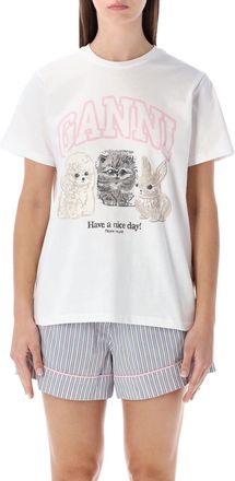 Ganni T-shirts en polos wit