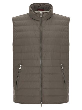 Brunello Cucinelli Bicolor Polyester Sleeveless Mens Jacket