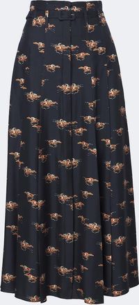 Gabriela Hearst Dugald printed silk twill midi skirt