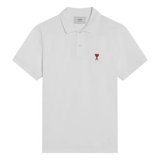 Ami Polo Shirts, male, White, Size: 2XL Short Sleeve Polo Shirt