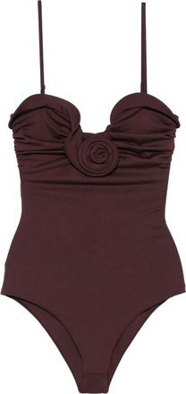 Magda Butrym Ruffled Flower-appliqu&eacute; Swimsuit