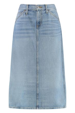 Re/Done Womens Denim Skirt - Light Grey Cotton - Size 27 (Waist)