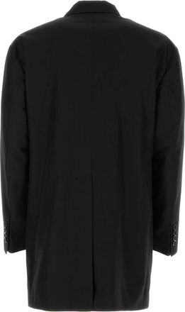 Dolce & Gabbana Mens Oversized Shantung Blazer Black Cotton Silk Blazers