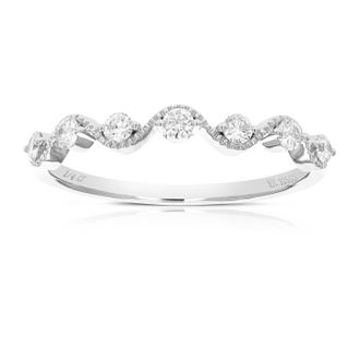 Vir Jewels 1/4 cttw Lab Grown Diamond Wedding Band in Sterling Silver For Women