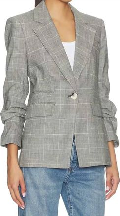 Veronica Beard Battista Blazer In Black White Plaid
