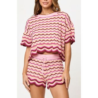 L*Space Sun Chaser Stripe Top in Berry Spritz at Nordstrom, Size X-Large