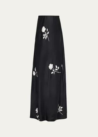 Lafayette 148 New York Bias-Cut Floral Maxi Skirt