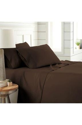 Southshore Fine Linens Premium Collection Pleated Extra Deep Pocket Sheet Set in Chocolate Brown at Nordstrom Rack, Size Queen