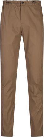 Pantaloni Torino Bruine katoenen broek met elastaan - Heren - Slim Fit Broeken - Bruin - W33 - Katoen - Broeken