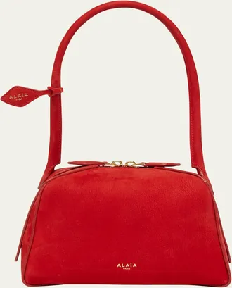 Alaia Le Bouledogue Dome Suede Top-Handle Bag
