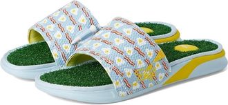 Reef Mulligan Sandals Mens Blue Leather Round Toe Slip-On Slide VER727