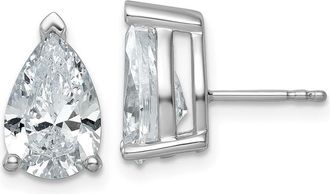 Diamond2Deal 14k White Gold 5 ct Pear Lab Grown Diamond Stud Earrings VS Clarity, G-H Color
