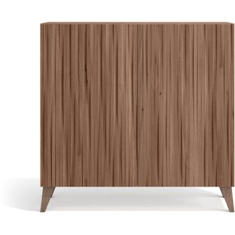 HERDASA Herdasa, Zapatero En Melamina, Modelo Sunne, 87x90x27cm, Nogal Velmore - Frente Efecto Vallado Nogal