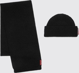 Dsquared2 Set cappello + sciarpa in lana a coste