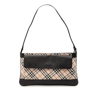 Burberry Pre-owned Womens Nova Check Canvas Shoulder Bag - Black Textile - One Size