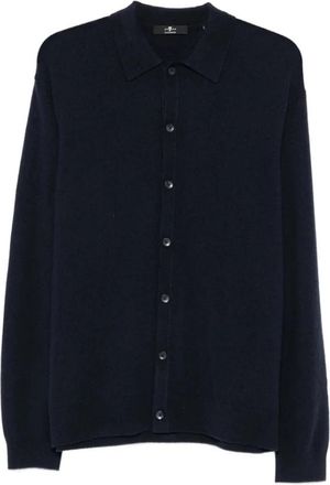 7 For All Mankind Button Polo - Heren - Cashmere truien - Blauw - S - Truien & Vesten