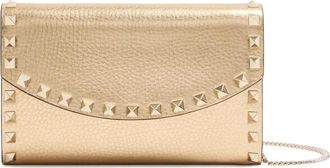 Valentino Garavani Rockstud studded leather wallet - Gold