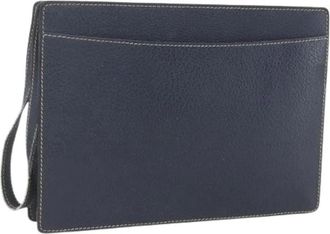 Celine Pre-owned Clutches, female, Blue, Size: ONE SIZE Pre-owned Leather Vintage Clutch