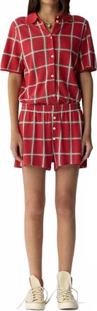 Guest In Residence Picnic Plaid Shirt In Scarlet Combo