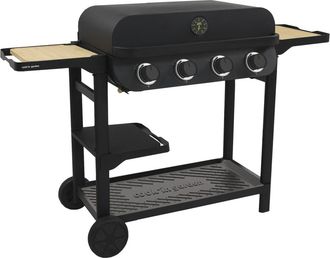 COOK IN GARDEN Barbacoa de gas de 4 quemadores en acero inoxidable negro