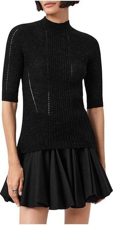 AllSaints Filippa Top Womens Clothing Black 1 : XS, Polyamide/Wool
