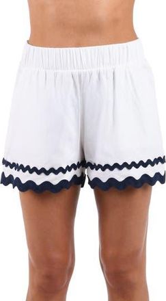 La Blanca Poolside Rickrack Linen Blend Cover-Up Shorts in White at Nordstrom Rack, Size X-Large