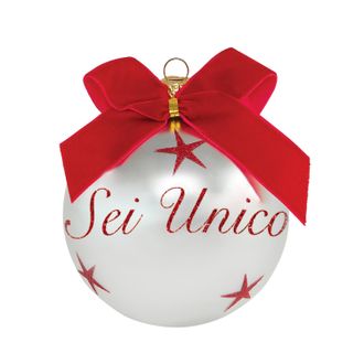 KASANOVA Pallina di Natale con scritta Sei Unico 10 cm