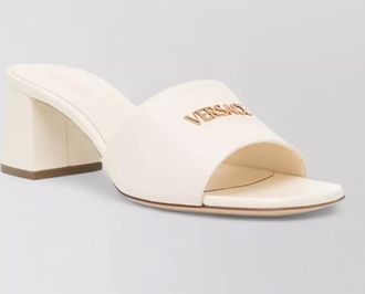 Versace mules block heel open toe square